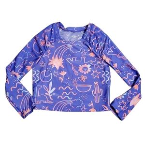 NWOT Cat & Jack Toddler Girl Doodle Design Swim Rashguard 5T
